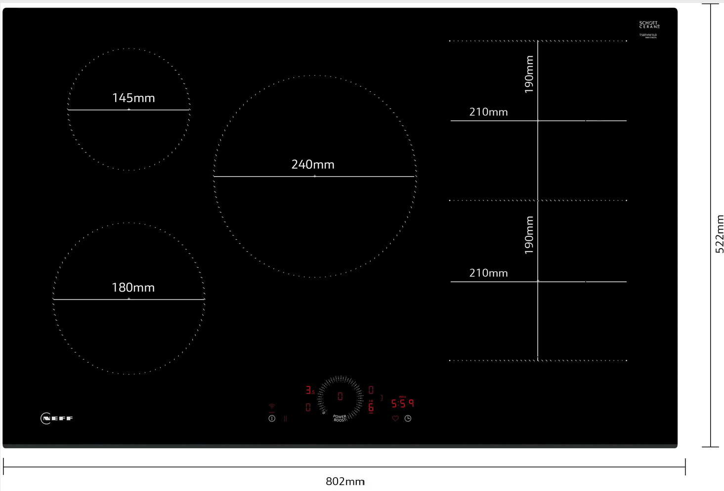 NEFF N70 80cm Induction Hob – T58FHW1L0 - Image 3