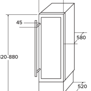 Alternative view of CDA 30cm Under-Counter Wine Cooler – FWC304BL